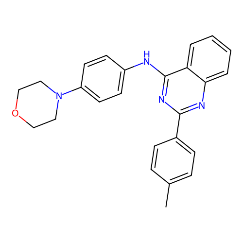 2-(4-methylphenyl)-N-[4-(4-morpholinyl)phenyl]-4-quinazolinamine structure