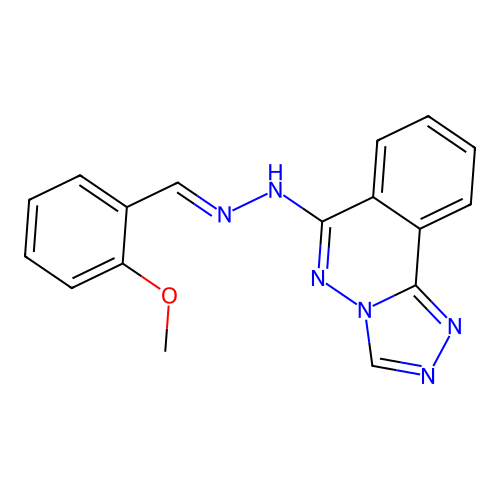 (E)-6-(2-(2-methoxybenzylidene)hydrazinyl)-[1,2,4]triazolo[3,4-a]phthalazine structure