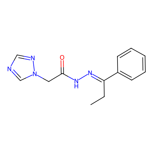 N'-[(1E)-1-phenylpropylidene]-2-(1H-1,2,4-triazol-1-yl)acetohydrazide structure