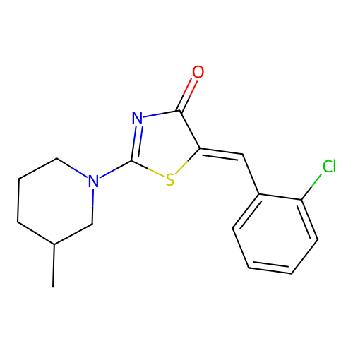 (5Z)-5-(2-chlorobenzylidene)-2-(3-methylpiperidin-1-yl)-1,3-thiazol-4(5H)-one structure