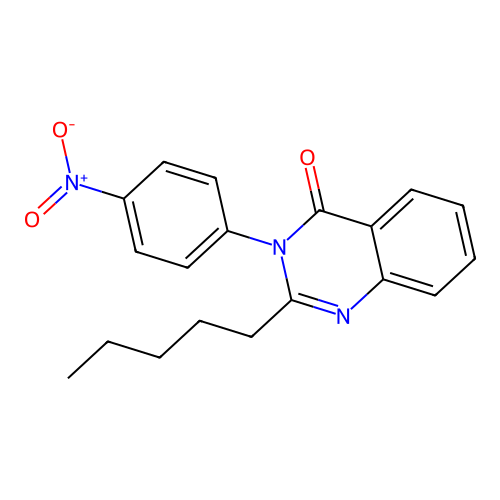 3-(4-nitrophenyl)-2-pentylquinazolin-4(3H)-one structure
