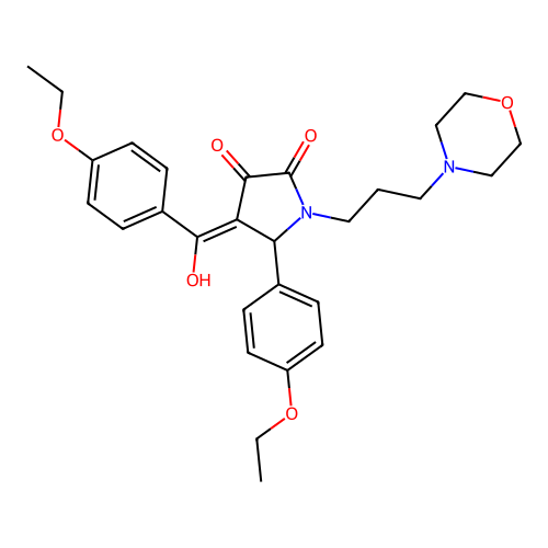 (4E)-5-(4-ethoxyphenyl)-4-[(4-ethoxyphenyl)-hydroxymethylidene]-1-(3-morpholin-4-ylpropyl)pyrrolidine-2,3-dione structure
