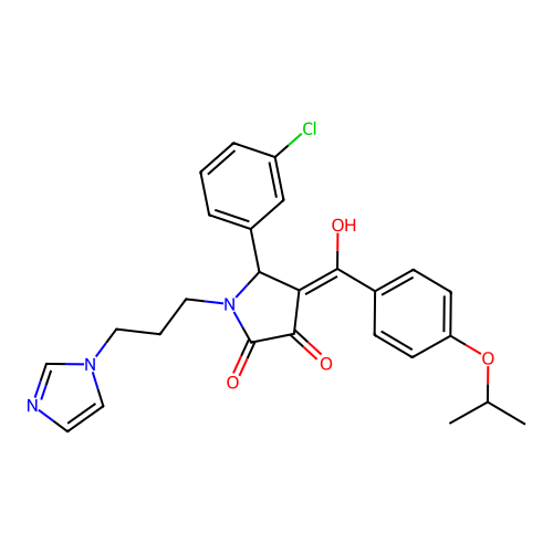 1-(3-(1H-imidazol-1-yl)propyl)-5-(3-chlorophenyl)-3-hydroxy-4-(4-isopropoxybenzoyl)-1H-pyrrol-2(5H)-one structure