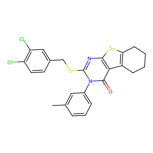 2-((3,4-dichlorobenzyl)thio)-3-(m-tolyl)-5,6,7,8-tetrahydrobenzo[4,5]thieno[2,3-d]pyrimidin-4(3H)-one structure