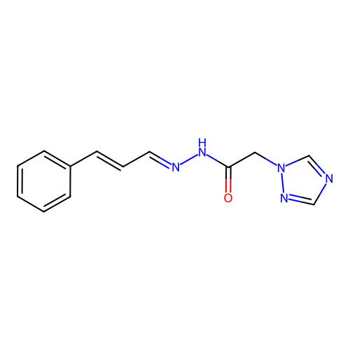 N'-[(1E,2E)-3-phenylprop-2-en-1-ylidene]-2-(1H-1,2,4-triazol-1-yl)acetohydrazide structure