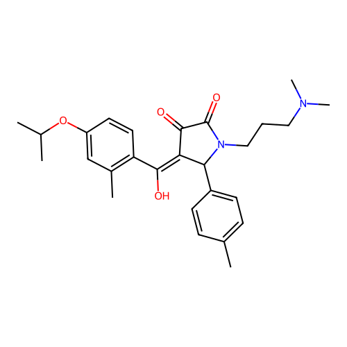 (4E)-1-[3-(dimethylamino)propyl]-4-[hydroxy-(2-methyl-4-propan-2-yloxyphenyl)methylidene]-5-(4-methylphenyl)pyrrolidine-2,3-dione structure