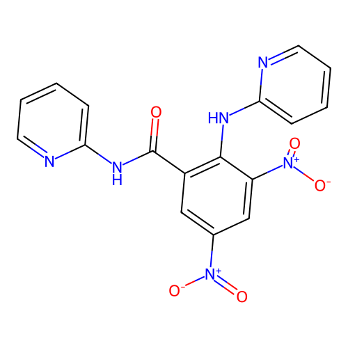 3,5-dinitro-N-(pyridin-2-yl)-2-(pyridin-2-ylamino)benzamide structure