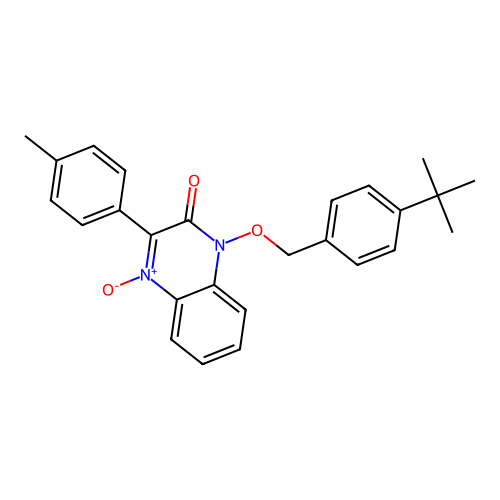 1-[(4-tert-butylbenzyl)oxy]-3-(4-methylphenyl)quinoxalin-2(1H)-one 4-oxide structure