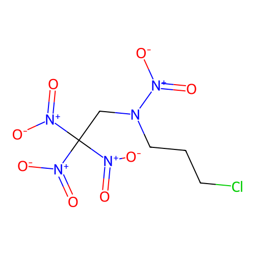 N-(3-chloropropyl)-N-(2,2,2-trinitroethyl)nitramide structure