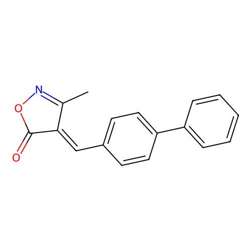 (4E)-3-methyl-4-[(4-phenylphenyl)methylidene]-1,2-oxazol-5-one structure