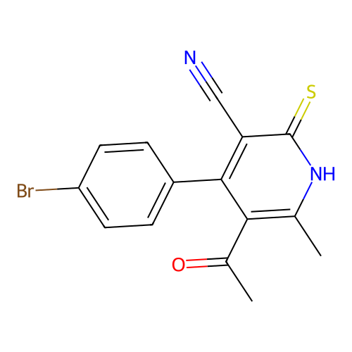 5-Acetyl-4-(4-bromophenyl)-6-methyl-2-thioxo-1,2-dihydropyridine-3-carbonitrile structure