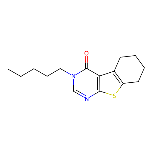 3-pentyl-5,6,7,8-tetrahydro[1]benzothieno[2,3-d]pyrimidin-4(3H)-one structure