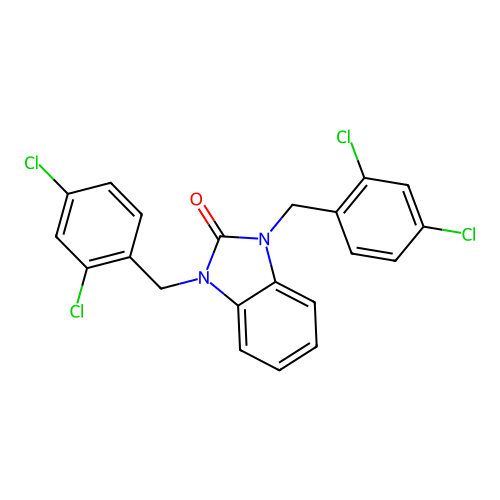 1,3-bis(2,4-dichlorobenzyl)-1,3-dihydro-2H-benzimidazol-2-one structure