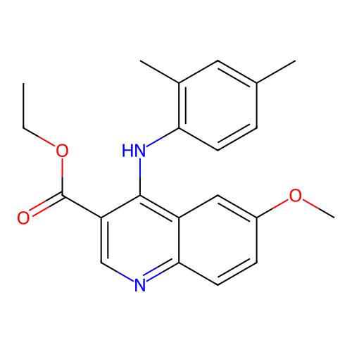 Ethyl 4-[(2,4-dimethylphenyl)amino]-6-methoxyquinoline-3-carboxylate structure