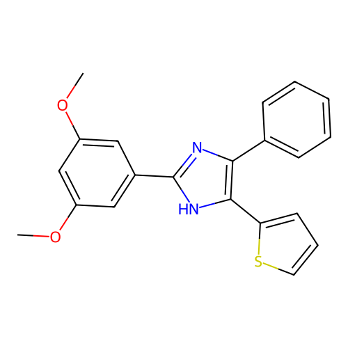 2-(3,5-dimethoxyphenyl)-5-phenyl-4-(thiophen-2-yl)-1H-imidazole structure