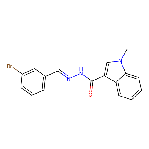 N'-[(E)-(3-bromophenyl)methylidene]-1-methyl-1H-indole-3-carbohydrazide structure