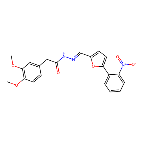 2-(3,4-dimethoxyphenyl)-N'-{(E)-[5-(2-nitrophenyl)furan-2-yl]methylidene}acetohydrazide structure