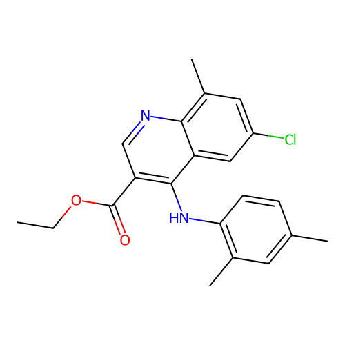 Ethyl 6-chloro-4-[(2,4-dimethylphenyl)amino]-8-methylquinoline-3-carboxylate structure