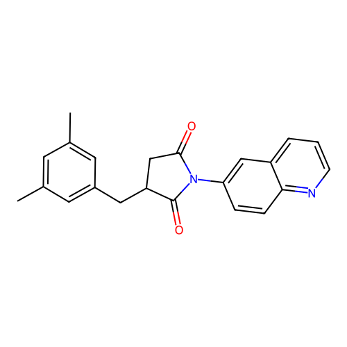 3-(3,5-Dimethylbenzyl)-1-(quinolin-6-yl)pyrrolidine-2,5-dione structure