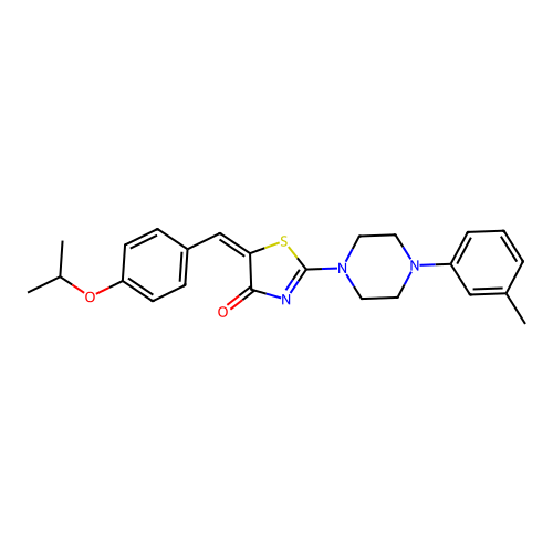 (E)-5-(4-isopropoxybenzylidene)-2-(4-(m-tolyl)piperazin-1-yl)thiazol-4(5H)-one structure