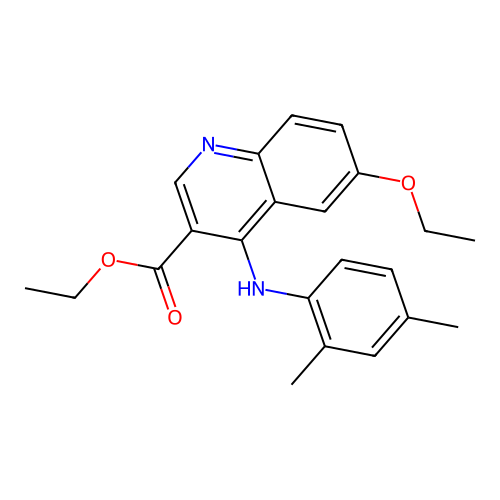 Ethyl 4-[(2,4-dimethylphenyl)amino]-6-ethoxyquinoline-3-carboxylate structure