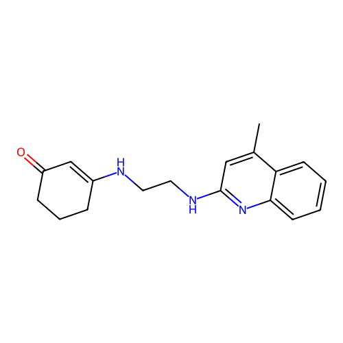 3-({2-[(4-Methylquinolin-2-yl)amino]ethyl}amino)cyclohex-2-en-1-one structure