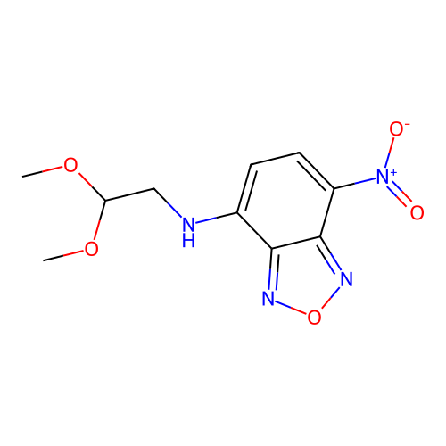 N-(2,2-dimethoxyethyl)-7-nitro-2,1,3-benzoxadiazol-4-amine structure