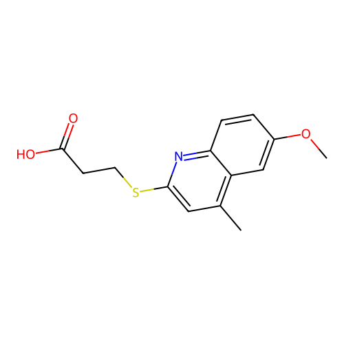 3-[(6-Methoxy-4-methyl-2-quinolinyl)thio]propanoic acid structure