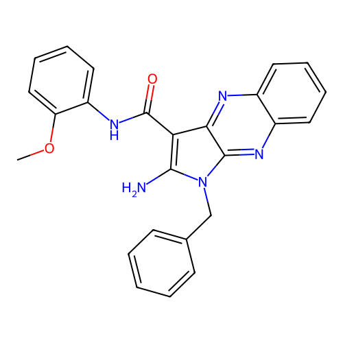 2-amino-1-benzyl-N-(2-methoxyphenyl)-1H-pyrrolo[2,3-b]quinoxaline-3-carboxamide structure