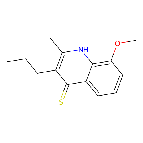 8-methoxy-2-methyl-3-propylquinoline-4(1H)-thione structure