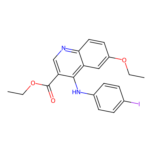 Ethyl 6-ethoxy-4-[(4-iodophenyl)amino]quinoline-3-carboxylate structure