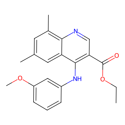 Ethyl 4-[(3-methoxyphenyl)amino]-6,8-dimethylquinoline-3-carboxylate structure