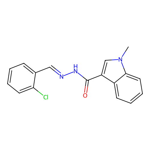 N'-[(E)-(2-chlorophenyl)methylidene]-1-methyl-1H-indole-3-carbohydrazide structure