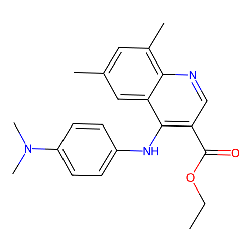 Ethyl 4-{[4-(dimethylamino)phenyl]amino}-6,8-dimethylquinoline-3-carboxylate structure