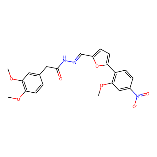 2-(3,4-dimethoxyphenyl)-N'-{(E)-[5-(2-methoxy-4-nitrophenyl)furan-2-yl]methylidene}acetohydrazide structure