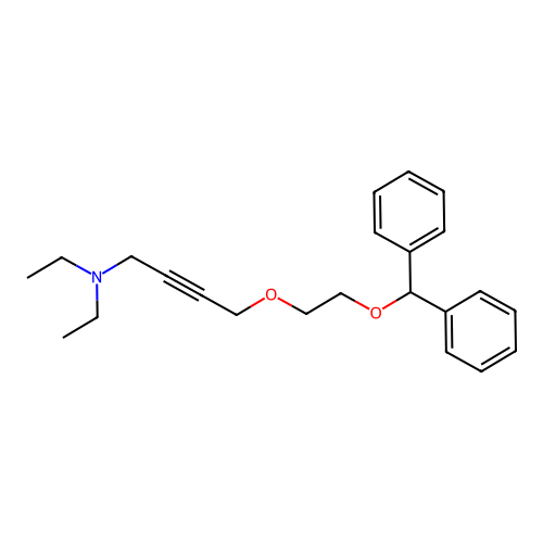 4-[2-(diphenylmethoxy)ethoxy]-N,N-diethylbut-2-yn-1-amine structure