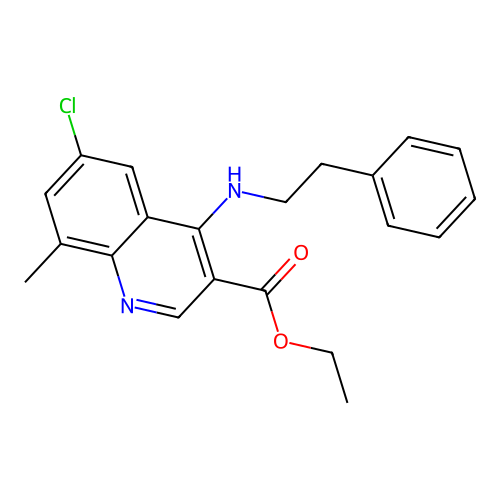 Ethyl 6-chloro-8-methyl-4-[(2-phenylethyl)amino]quinoline-3-carboxylate structure