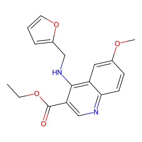 Ethyl 4-(furan-2-ylmethylamino)-6-methoxyquinoline-3-carboxylate structure