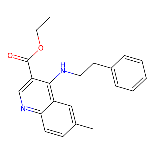 Ethyl 6-methyl-4-(phenethylamino)quinoline-3-carboxylate structure