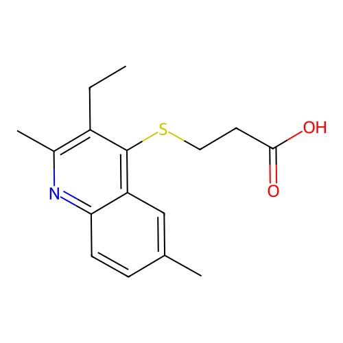 3-[(3-Ethyl-2,6-dimethylquinolin-4-yl)sulfanyl]propanoic acid structure