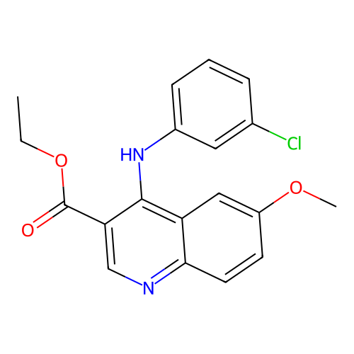 Ethyl 4-[(3-chlorophenyl)amino]-6-methoxyquinoline-3-carboxylate structure