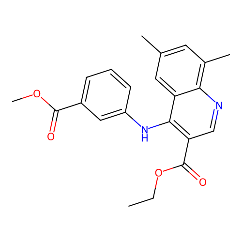 Ethyl 4-{[3-(methoxycarbonyl)phenyl]amino}-6,8-dimethylquinoline-3-carboxylate structure