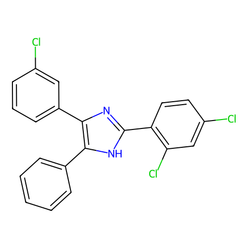 4-(3-chlorophenyl)-2-(2,4-dichlorophenyl)-5-phenyl-1H-imidazole structure