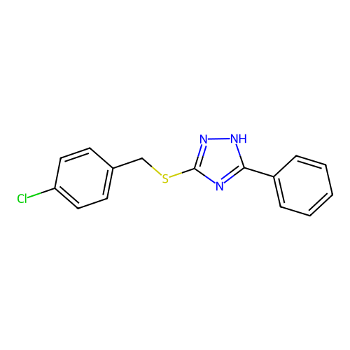 5-[(4-chlorobenzyl)sulfanyl]-3-phenyl-1H-1,2,4-triazole structure