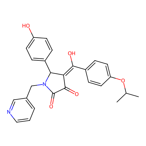 (4E)-5-(4-hydroxyphenyl)-4-[hydroxy-(4-propan-2-yloxyphenyl)methylidene]-1-(pyridin-3-ylmethyl)pyrrolidine-2,3-dione structure
