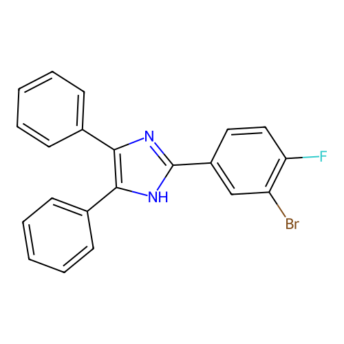 2-(3-bromo-4-fluorophenyl)-4,5-diphenyl-1H-imidazole structure