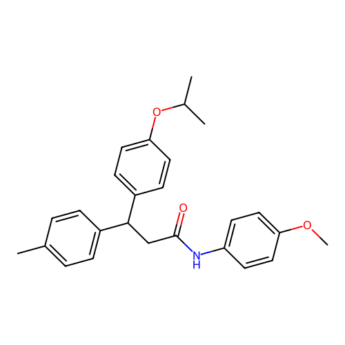 3-(4-isopropoxyphenyl)-N-(4-methoxyphenyl)-3-(p-tolyl)propanamide structure