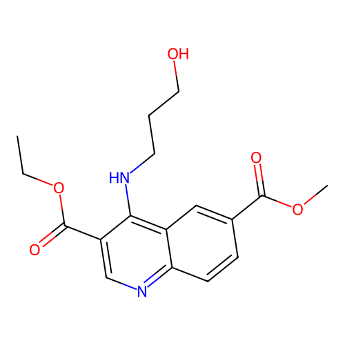 3-Ethyl 6-methyl 4-[(3-hydroxypropyl)amino]quinoline-3,6-dicarboxylate structure