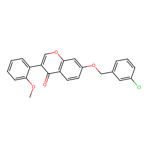 7-[(3-Chlorophenyl)methoxy]-3-(2-methoxyphenyl)chromen-4-one structure