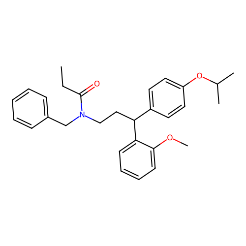 N-benzyl-N-(3-(4-isopropoxyphenyl)-3-(2-methoxyphenyl)propyl)propionamide structure